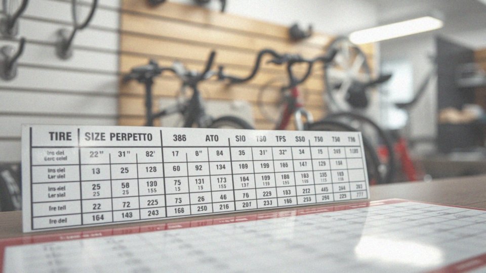Jak wygląda tabela rozmiarów opon rowerowych?